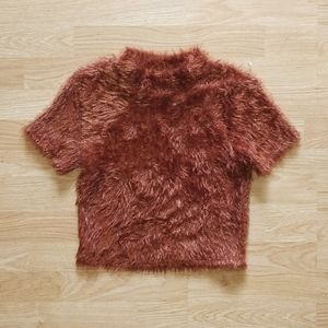 Fuzzy T Shirt Crop Top